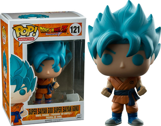 FUNKO POP! Vinyl Animation RARE Dragonball Z Resurrection F #121 Super Saiyan God Super Saiyan Goku [VAULTED]