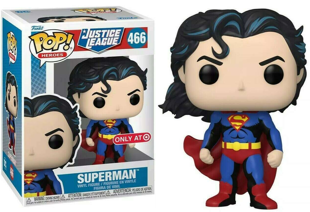 FUNKO POP! Vinyl Heroes RARE Justice League #466 Superman (JL - Cel Shading) [Funko Special Edition] [VAULTED]