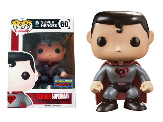 FUNKO POP! Vinyl Heroes RARE DC Super Heroes #60 Red Son Superman [Midtown Comics (Stickerless)] [VAULTED]