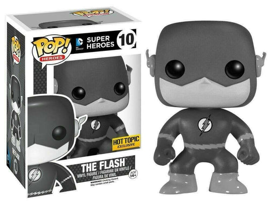 FUNKO POP! Vinyl Heroes RARE DC Super Heroes #10 The Flash (Black & White) [Hot Topic (Stickerless)] [VAULTED]