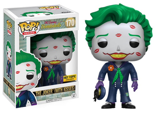 FUNKO POP! Vinyl Heroes RARE DC Comics Bombshells #170 The Joker (with Kisses) [Hot Topic (Stickerless)] [VAULTED]