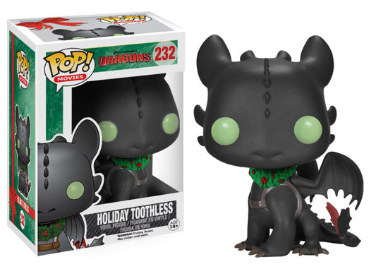 FUNKO POP! Vinyl Movies RARE Dragons #232 Toothless (Holiday) [VAULTED]