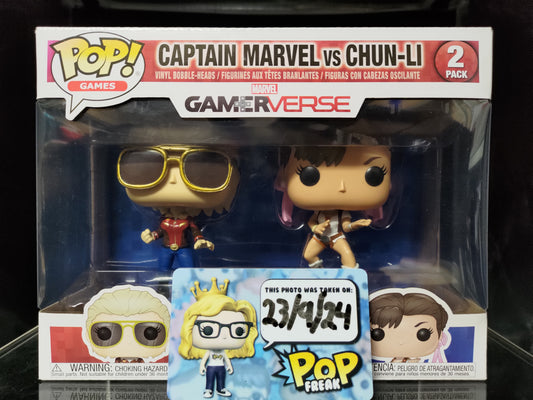 FUNKO POP! Vinyl Games RARE Captain Marvel vs Chun-Li (2-Pack) [VAULTED]