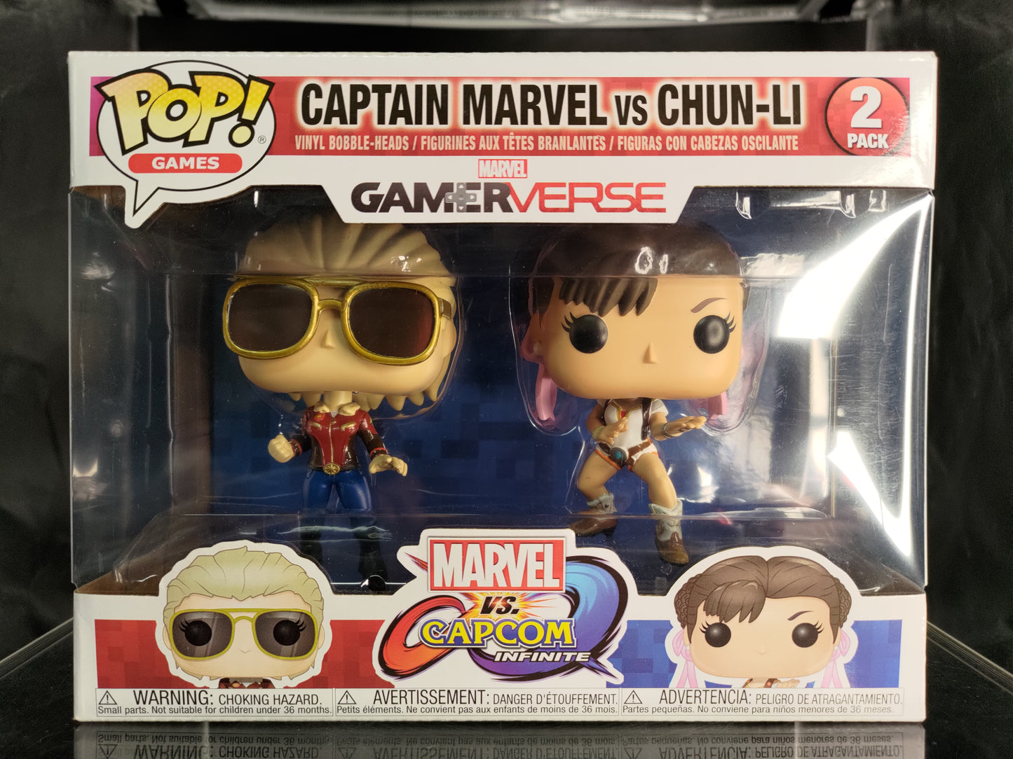 FUNKO POP! Vinyl Games RARE Captain Marvel vs Chun-Li (2-Pack) [VAULTED]