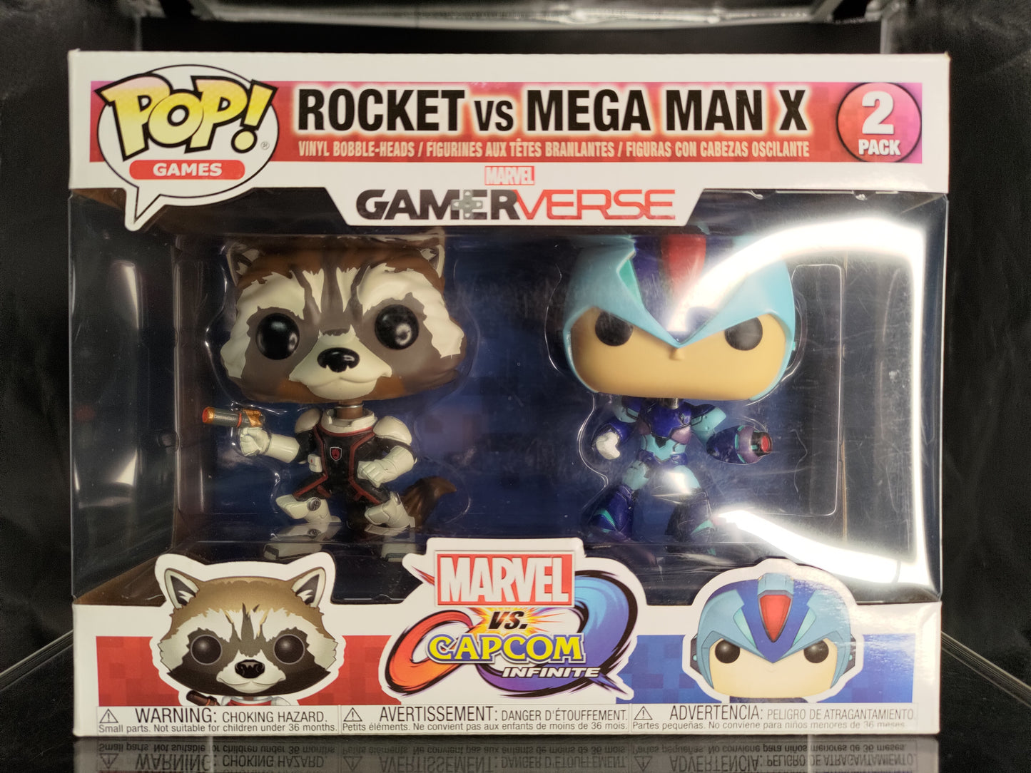 FUNKO POP! Vinyl Bobble-Head Games RARE Marvel vs. Capcom Infinite - Rocket Raccoon vs Mega Man X (2-Pack) [VAULTED]