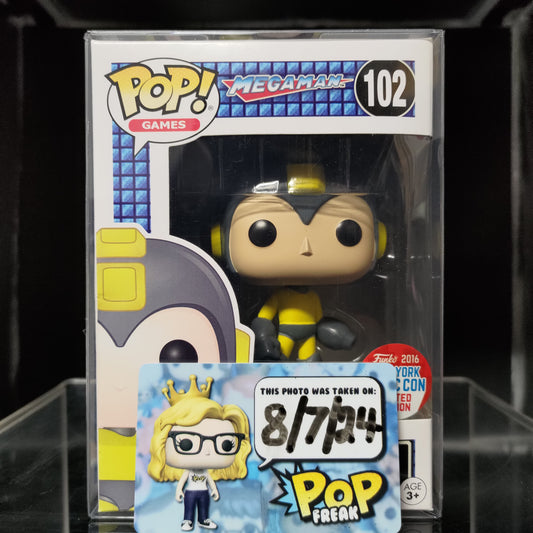 FUNKO POP! Vinyl Games RARE Mega Man #102 Mega Man (Thunder Beam) [NYCC] [VAULTED]