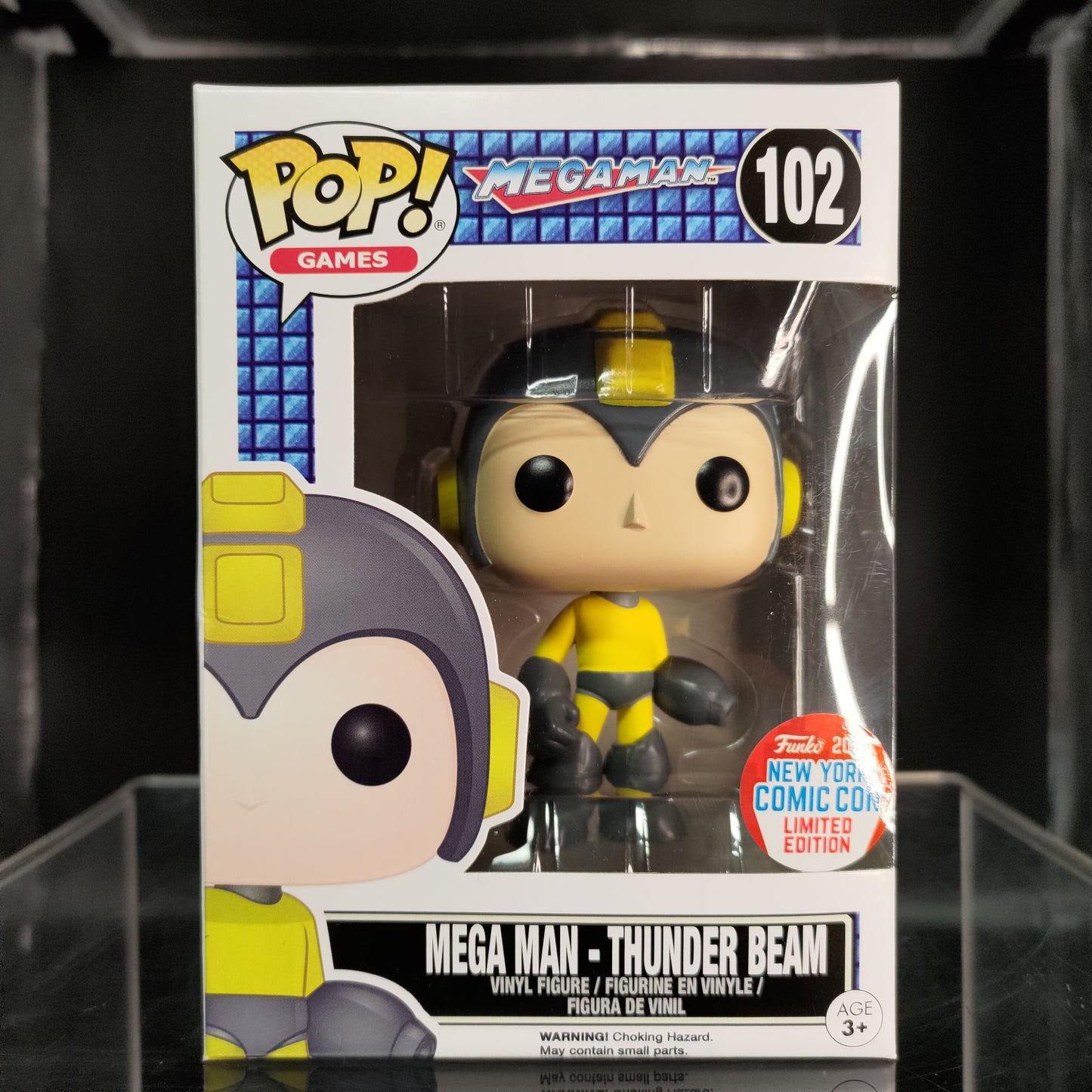 FUNKO POP! Vinyl Games RARE Mega Man #102 Mega Man (Thunder Beam) [NYCC] [VAULTED]