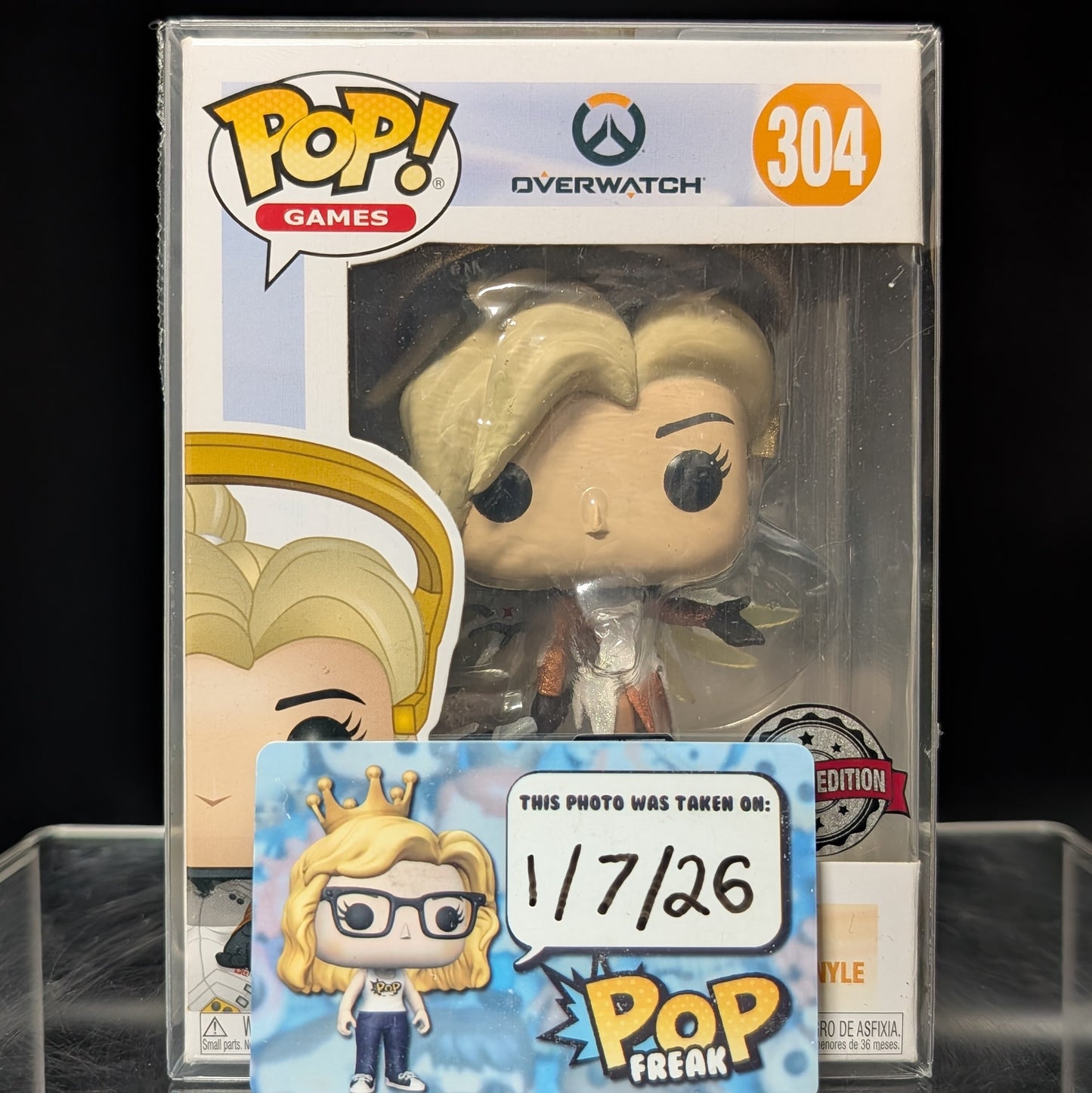 FUNKO POP! Vinyl Games RARE Overwatch #304 Mercy (Glitter) [Funko Diamond Collection | Funko Special Edition] [VAULTED]