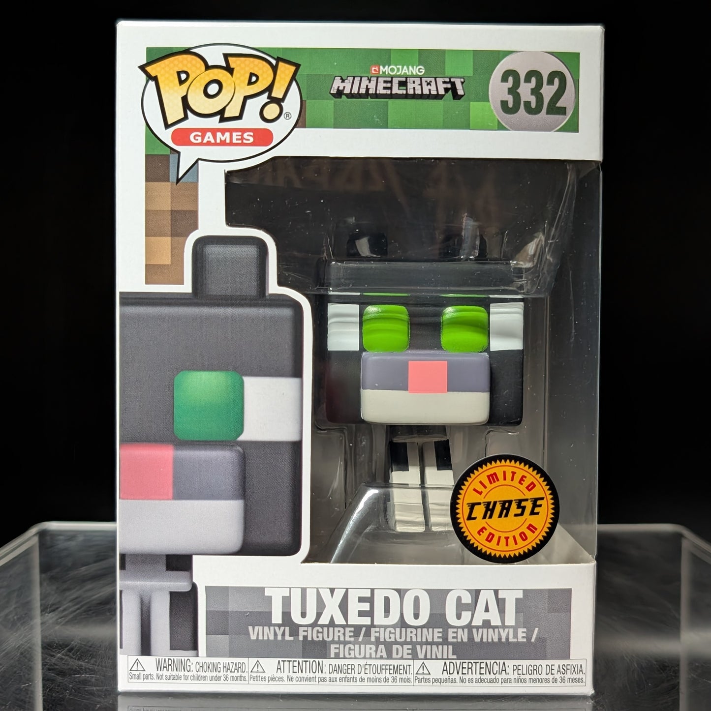 FUNKO POP! Vinyl Games RARE Minecraft #332 Tuxedo Cat [Chase] [VAULTED]