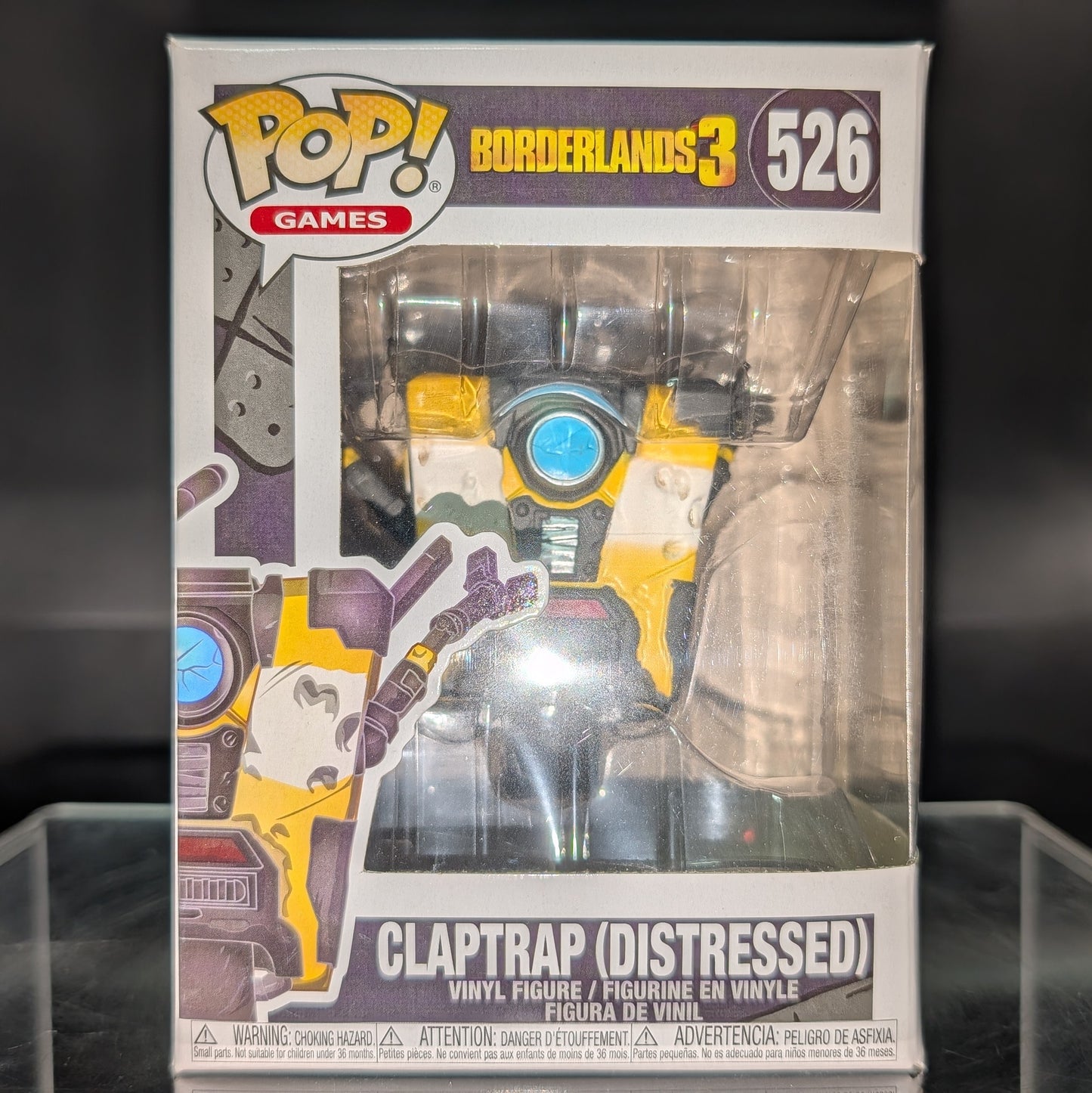 FUNKO POP! Vinyl Games RARE Borderlands 3 #526 Claptrap (Distressed) [VAULTED]
