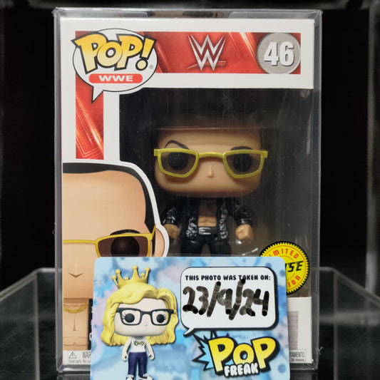 FUNKO POP! Vinyl WWE RARE #46 The Rock (Black Jacket) [Chase] [VAULTED]