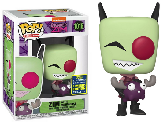 FUNKO POP! Vinyl Television RARE Invader Zim #1016 Zim With Minimoose [Summer Convention] [VAULTED]