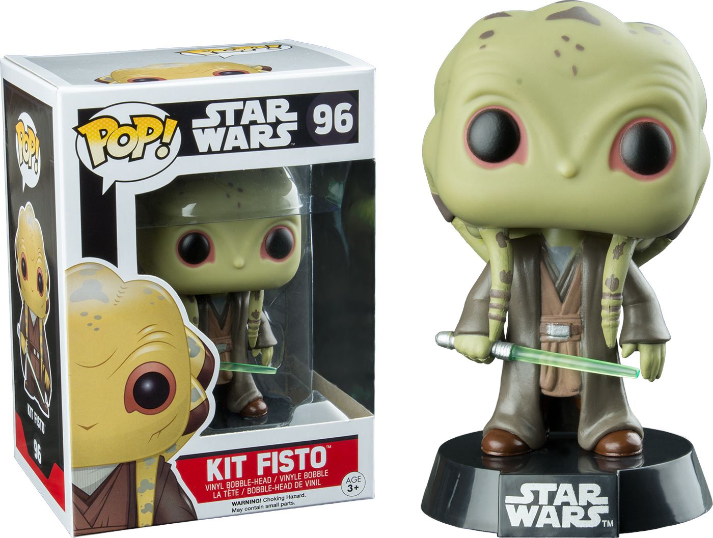 FUNKO POP! Vinyl Bobble-Head Star Wars RARE #96 Kit Fisto [Walgreens (Stickerless)] [VAULTED]