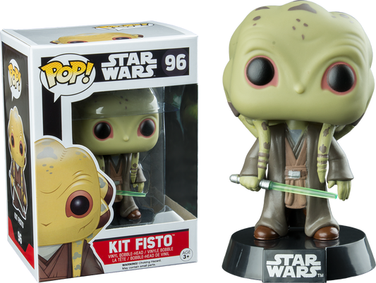 FUNKO POP! Vinyl Bobble-Head Star Wars RARE #96 Kit Fisto [Walgreens (Stickerless)] [VAULTED]