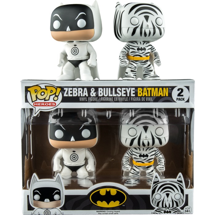 FUNKO POP! Vinyl Heroes RARE Zebra & Bullseye Batman (2-Pack) [Hot Topic (Stickerless)] [VAULTED]