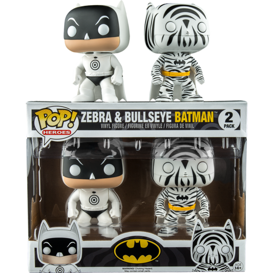 FUNKO POP! Vinyl Heroes RARE Zebra & Bullseye Batman (2-Pack) [Hot Topic (Stickerless)] [VAULTED]