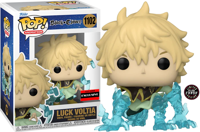 FUNKO POP! Vinyl Animation RARE Black Clover #1102 Luck Voltia (GITD) [Funko Special Edition | Chase] [VAULTED]