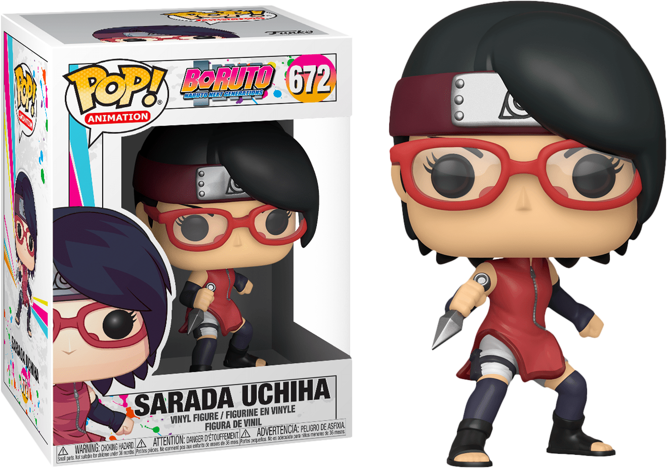 FUNKO POP! Vinyl Animation RARE Boruto Naruto Next Generation #672 Sarada Uchiha [VAULTED]