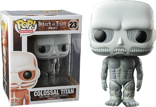 FUNKO POP! Vinyl Animation RARE Attack on Titan #23 Colossal Titan (6in Super) (B&W) [FYE (Stickerless)] [VAULTED]