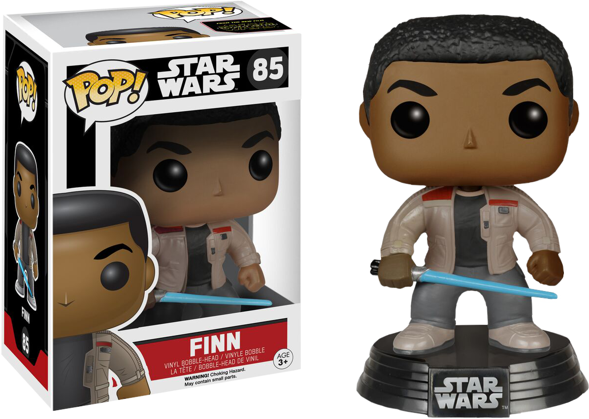 FUNKO POP! Vinyl Bobble-Head Star Wars RARE #85 Finn (w/Lightsaber) [Barnes & Noble (Stickerless)] [VAULTED]