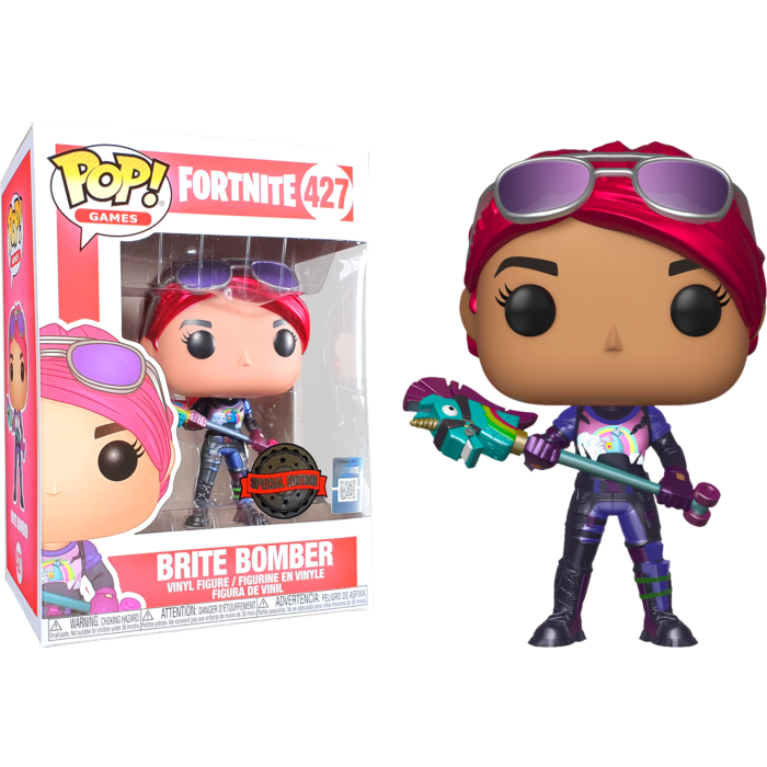 FUNKO POP! Vinyl Games RARE Fortnite #427 Brite Bomber (Metallic) [Amazon (Stickerless)] [VAULTED]