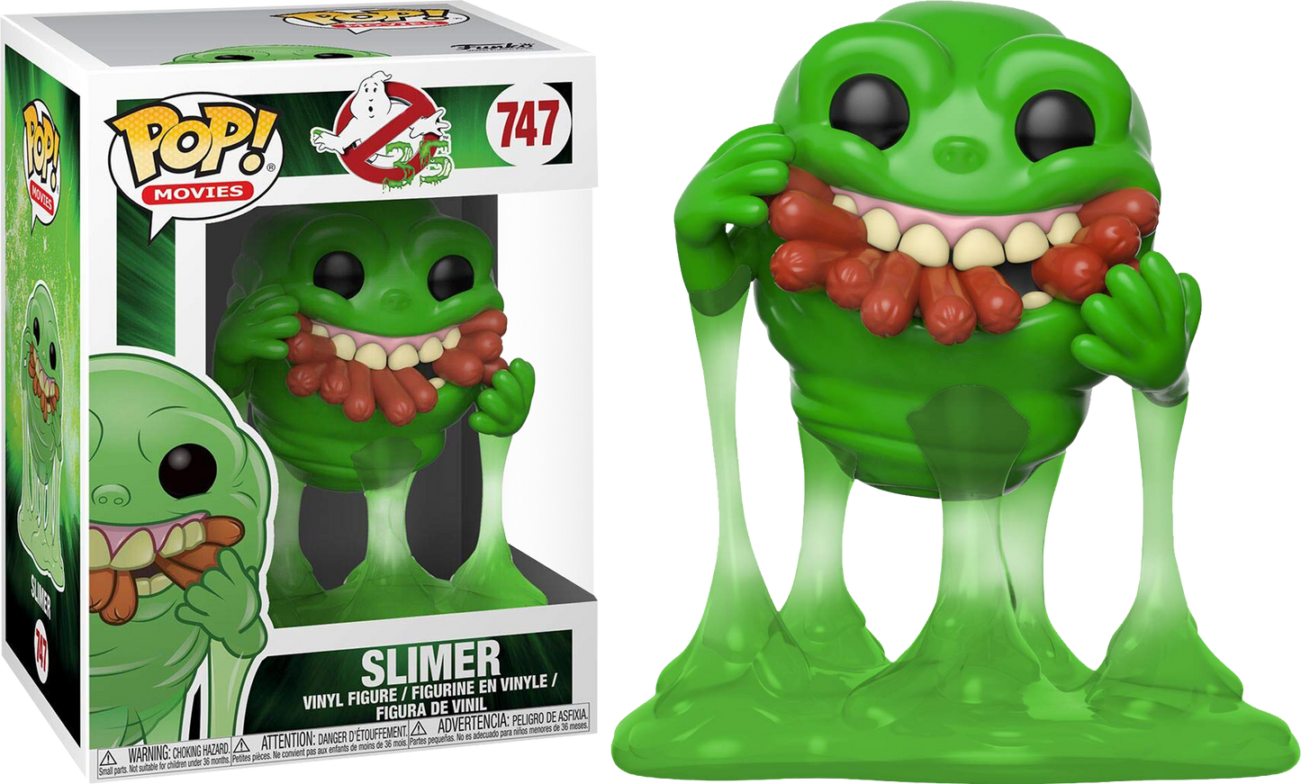 FUNKO POP! Vinyl Movies RARE Ghostbusters #747 Slimer (w/ Hot Dogs) [VAULTED]