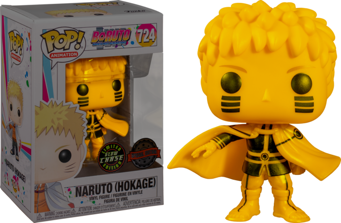 FUNKO POP! Vinyl Animation RARE Boruto Naruto Next Generations #724 Naruto (Hokage) (GITD) [Funko Special Edition | Chase] [VAULTED]