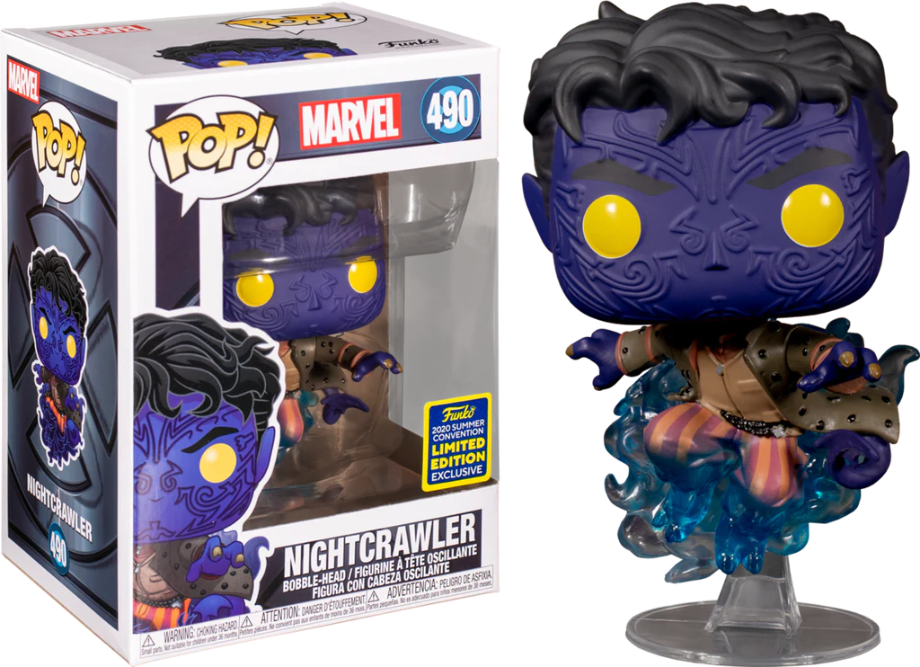 FUNKO POP! Bobble-Head Marvel RARE #490 Nightcrawler (Flying) [Summer Convention] [VAULTED]