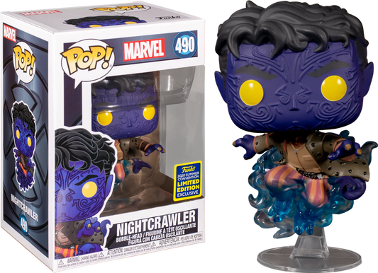 FUNKO POP! Bobble-Head Marvel RARE #490 Nightcrawler (Flying) [Summer Convention] [VAULTED]