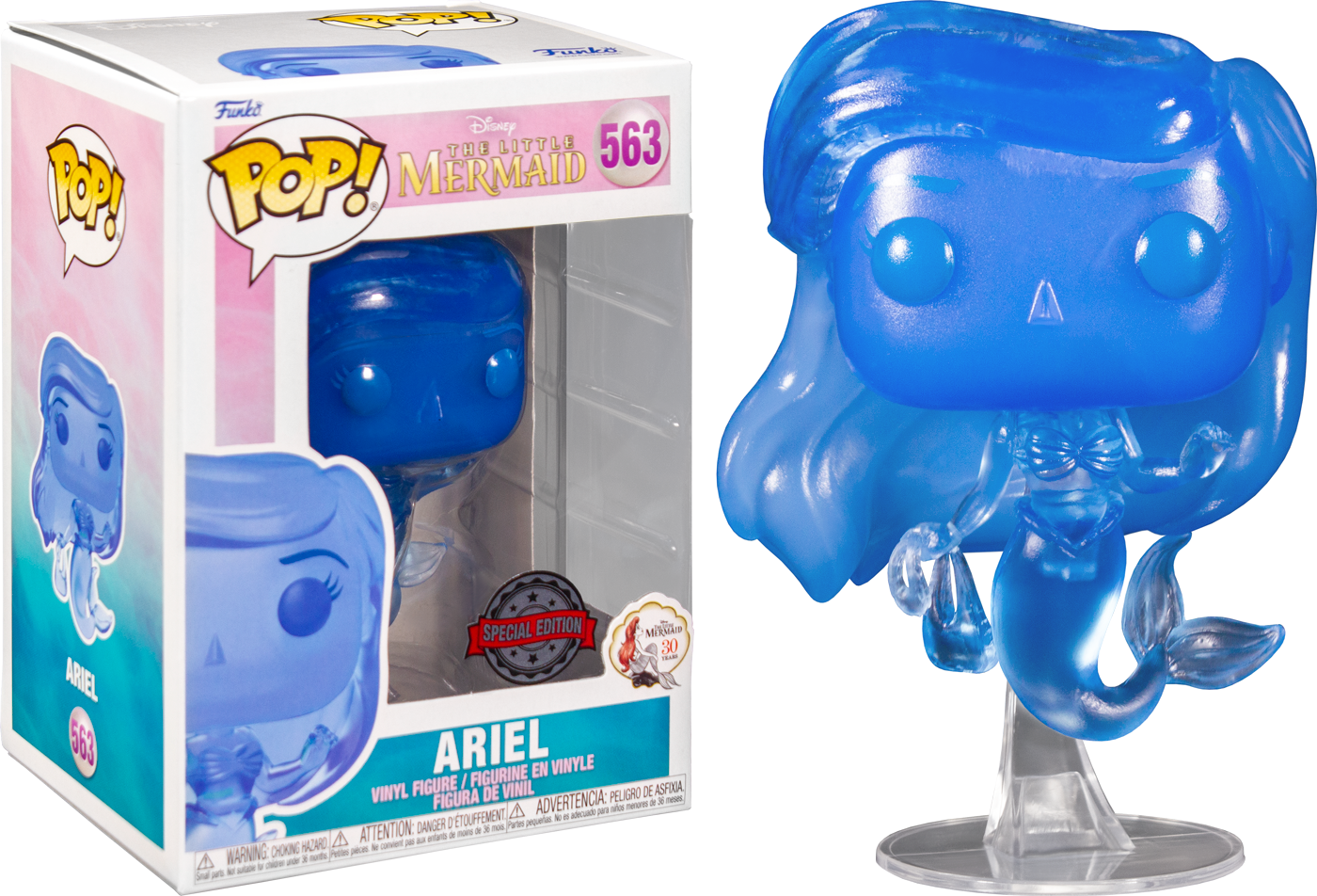 FUNKO POP! Vinyl Disney RARE The Little Mermaid #563 Ariel (w/ Bag) (Translucent) [Funko Special Edition] [VAULTED]