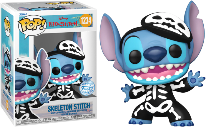 FUNKO POP! Vinyl Disney RARE Lilo & Stitch #1234 Skeleton Stitch (GITD) [Chase | Funko Special Edition (Stickerless)] [VAULTED]