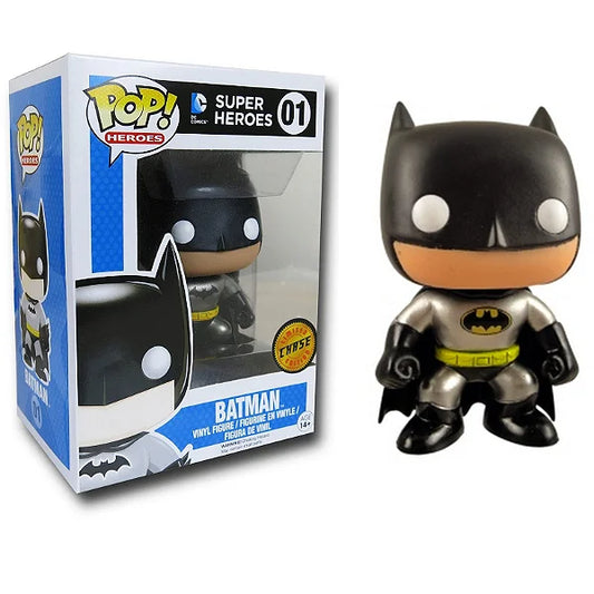 FUNKO POP! Vinyl Heroes RARE DC Comics #01 Batman ("DC Super Heroes" Box) (Metallic) [Chase] [VAULTED]