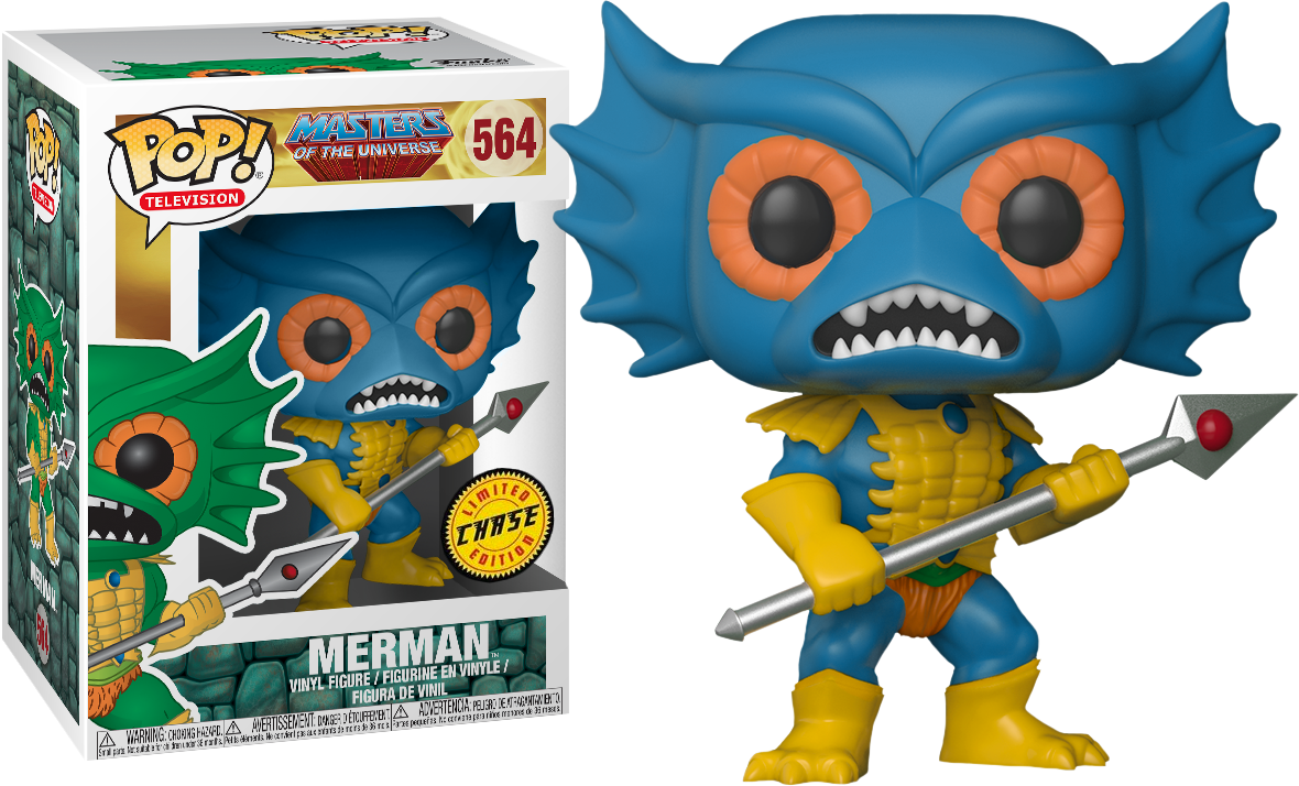 FUNKO POP! Vinyl Television RARE Masters of the Universe #564 Merman (Blue) [Chase] [VAULTED]