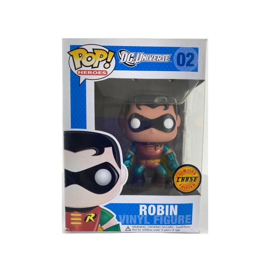 FUNKO POP! Vinyl Heroes RARE DC Universe #02 Robin ("DC Universe" Box) (Metallic) [Chase] [VAULTED]