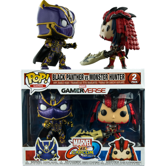 FUNKO POP! Vinyl Games RARE Marvel GamerVerse Black Panther vs. Monster Hunter (2-Pack) [VAULTED]