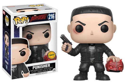 FUNKO POP! Vinyl Bobble-Head Marvel RARE Daredevil #216 Punisher (Daredevil) (Holding Mask) [Chase] [VAULTED]