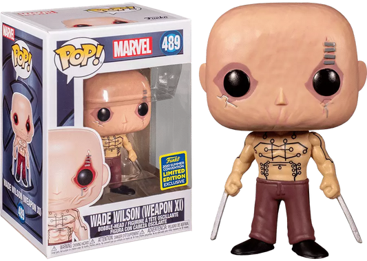 FUNKO POP! Bobble-Head Marvel RARE #489 Wade Wilson (Weapon XI) [Summer Convention] [VAULTED]