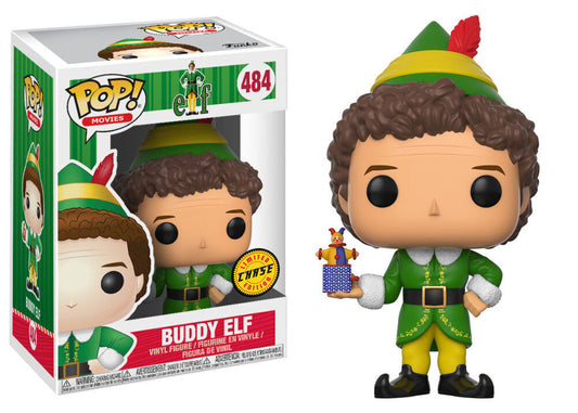 FUNKO POP! Vinyl Movies RARE Elf #484 Buddy Elf (w Jack-in-the-Box) [Chase] [VAULTED]