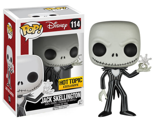 FUNKO POP! Vinyl Disney RARE #114 Jack Skellington (Snowflake) [Hot Topic (Stickerless)] [VAULTED]