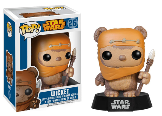 FUNKO POP! Vinyl Bobble-Head Star Wars RARE #26 Wicket (Blue Box - 2013) [VAULTED]