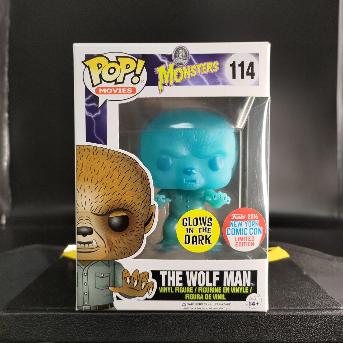 FUNKO POP! Vinyl RARE Universal Monsters #114 The Wolf Man (GITD) [NYCC] [VAULTED]