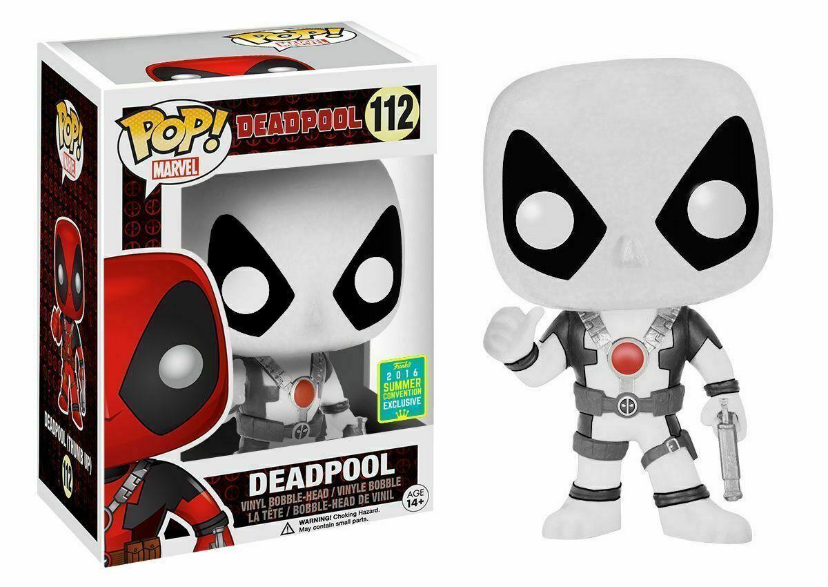 FUNKO POP! Vinyl Marvel RARE Deadpool #112 Deadpool (White) (Thumbs Up) [Summer Convention] [VAULTED]