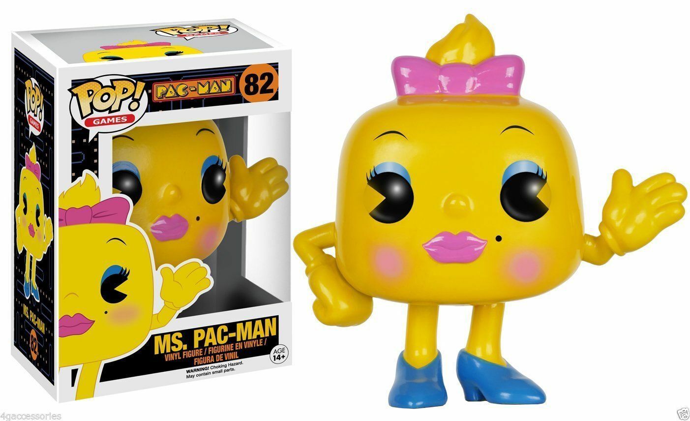 FUNKO POP! Vinyl Games RARE Pac-Man #82 Ms. Pac-Man [VAULTED]