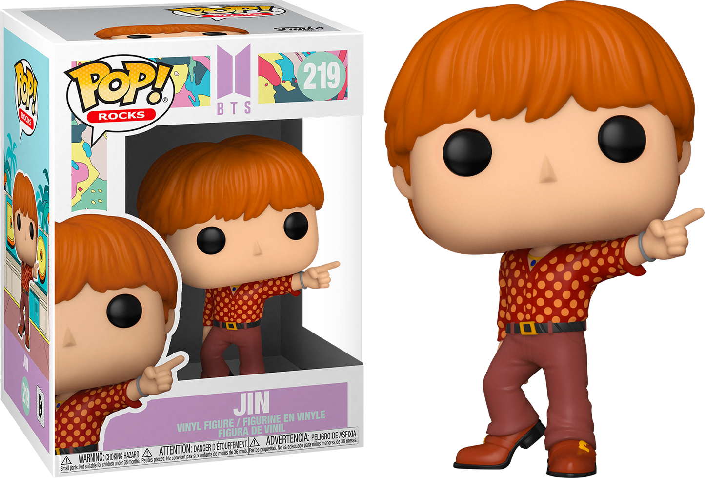 FUNKO POP! Vinyl Rocks RARE BTS #219 Jin (Dynamite) [VAULTED]