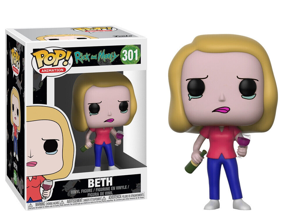 FUNKO POP! Vinyl Animation RARE Rick and Morty #301 Beth (w/ Wine Glasses) [VAULTED]