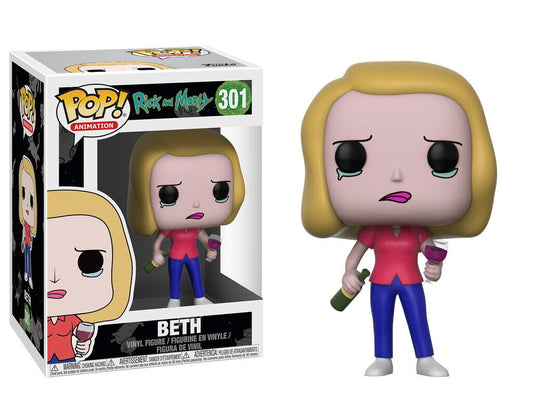 FUNKO POP! Vinyl Animation RARE Rick and Morty #301 Beth (w/ Wine Glasses) [VAULTED]