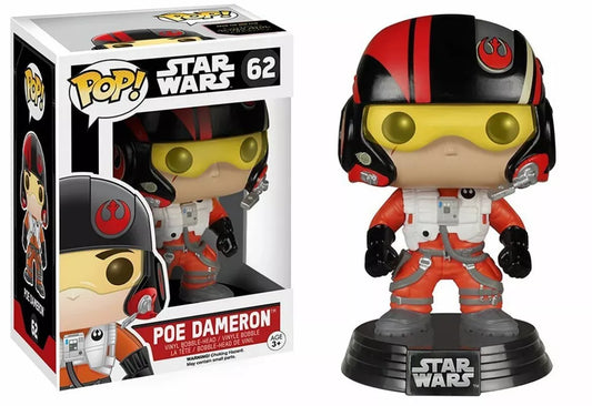 FUNKO POP! Vinyl Bobble-Head Star Wars RARE #62 Poe Dameron [Hot Topic (Stickerless)] [VAULTED]