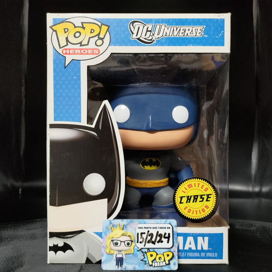 FUNKO POP! Vinyl Heroes RARE DC Universe Batman (Blue) (9in Giant) [Chase] [VAULTED]