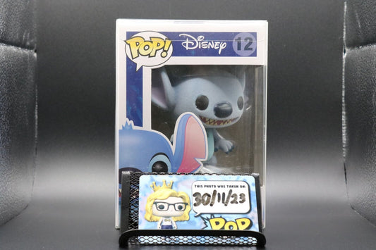 FUNKO POP! Vinyl RARE Disney #12 "Stitch (Flocked) [Fugitive Toys (Stickerless)]" [VAULTED]