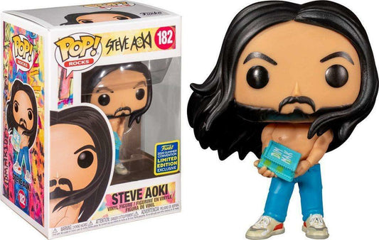 FUNKO POP! Vinyl Rocks RARE Steve Aoki #182 Steve Aoki [Summer Convention] [VAULTED]